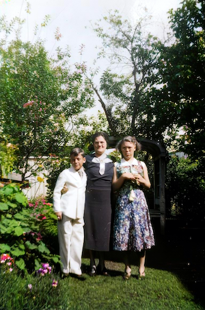 L to R: Stan Dumes, Anna Fialco Shapiro,  Mildred Dumes Dansker